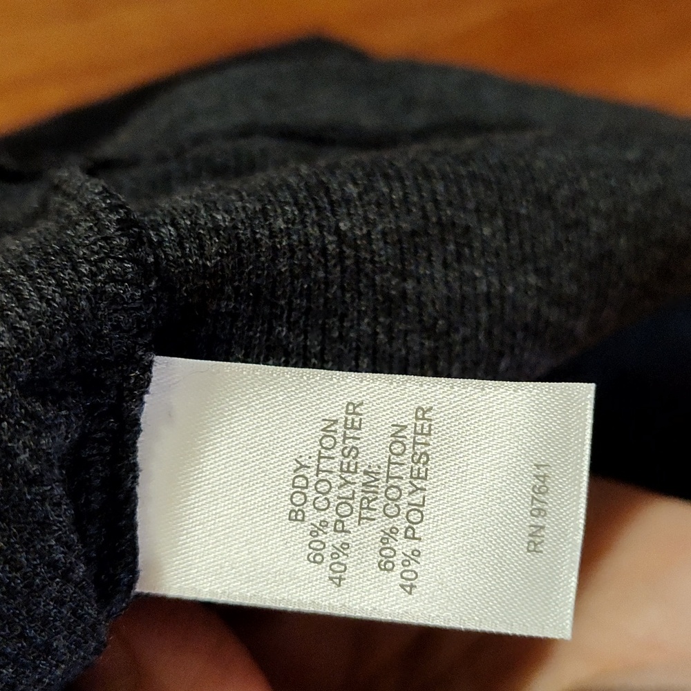 NWT J.Jill Waffle Knit Thermal Top Dark Charcoal Boat Neck Button Cuff Size LT - Picture 12 of 13